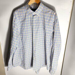 Polo Ralph Lauren Men Casual Button Shirt XXL Yellow/Blue Checkers